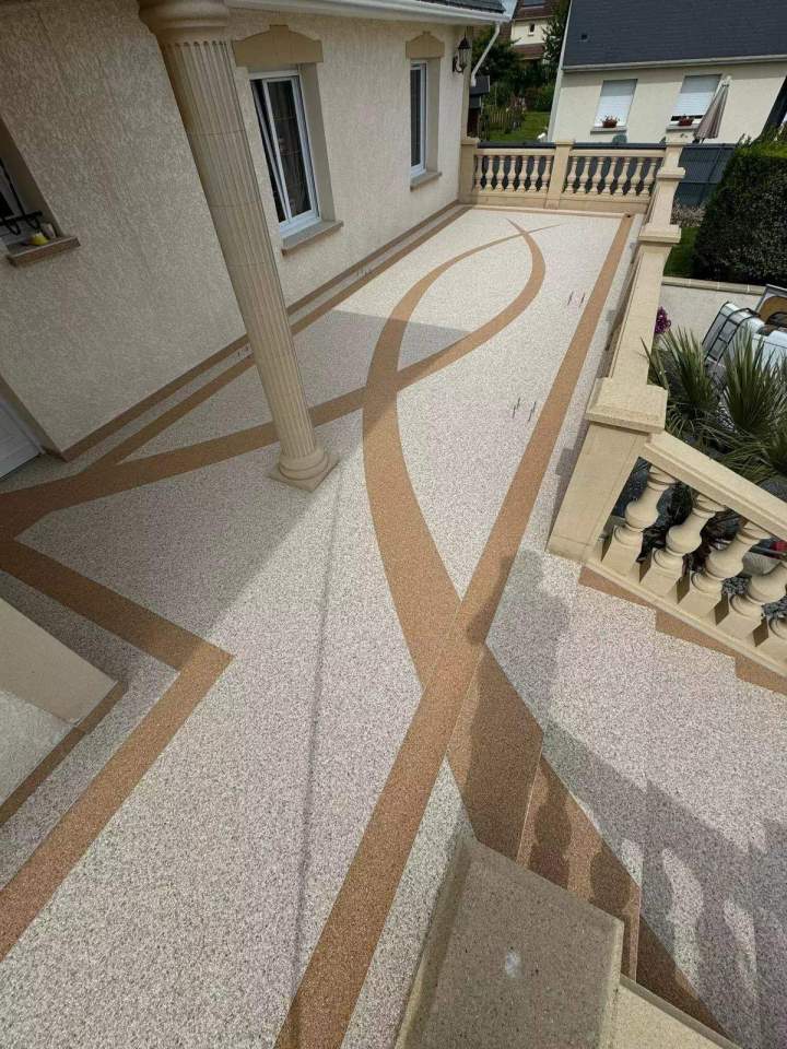 Revêtement en moquette de pierre pour terrasses et allées à Soorts-Hossegor